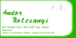 andor molcsanyi business card